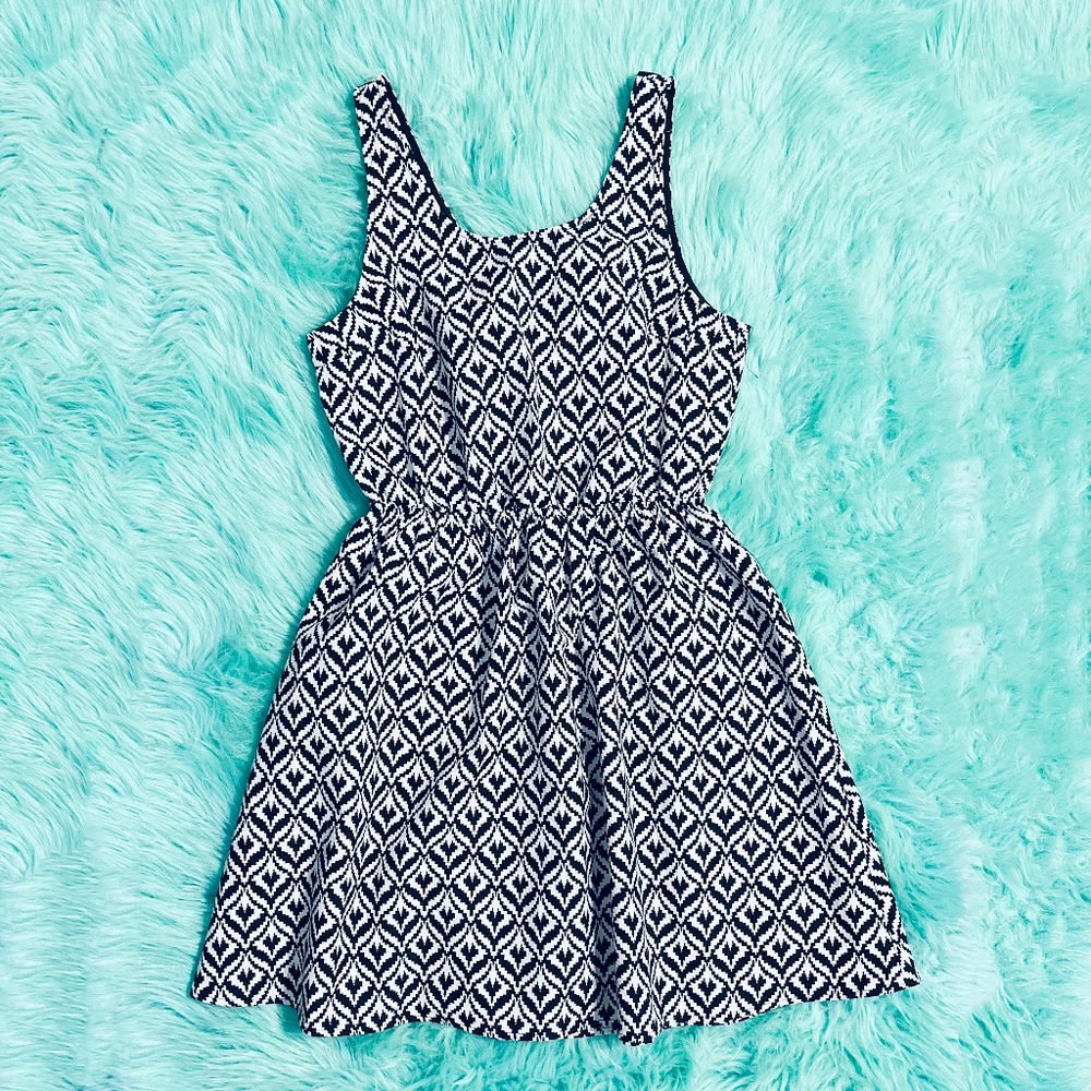 H&M B/W Hearts Tank Dress